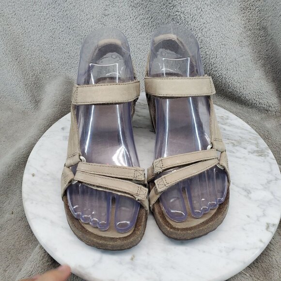 Teva Shoes Womens Size 6 Tan Leather Ysidro Wedge Sandals - Picture 6 of 11